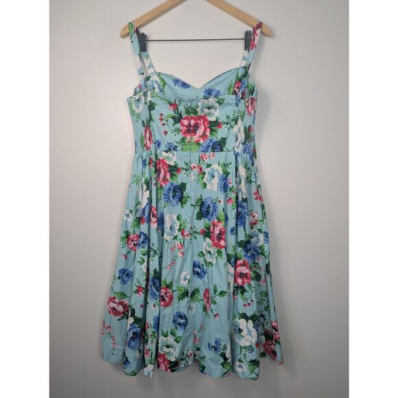 Retrospec'd Pinup Style Floral Norma Jean Once Upon A Time Sleeveless Dress - Picture 7 of 11